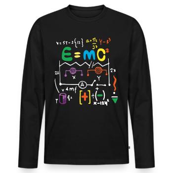 Physik Relativitätstheorie Formel - Männer Premium Bio Langarmshirt - Schwarz - Vorne - Nico (187cm)