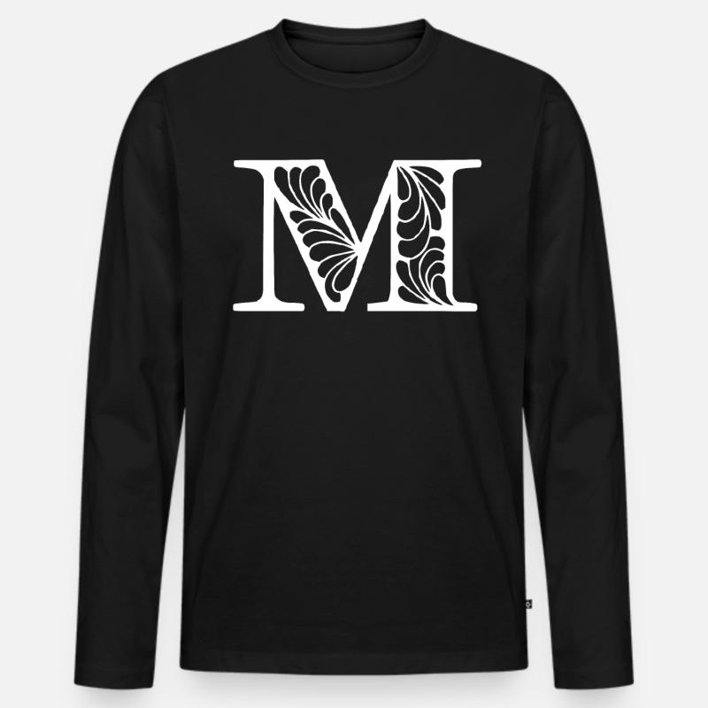M - Männer Premium Bio Langarmshirt - Schwarz