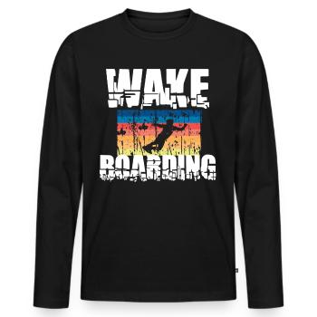 Wakeboard Wakeboard - T-shirt manches longues Premium bio Homme - noir - Devant - Nico (187cm)