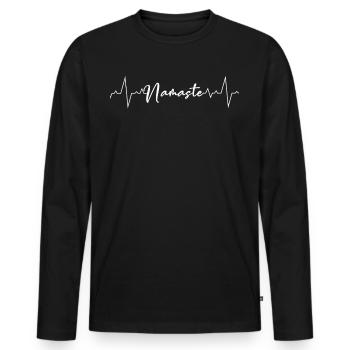 namaste - Men's Premium Organic Long Sleeve Shirt - black - Front - Nico (187cm)