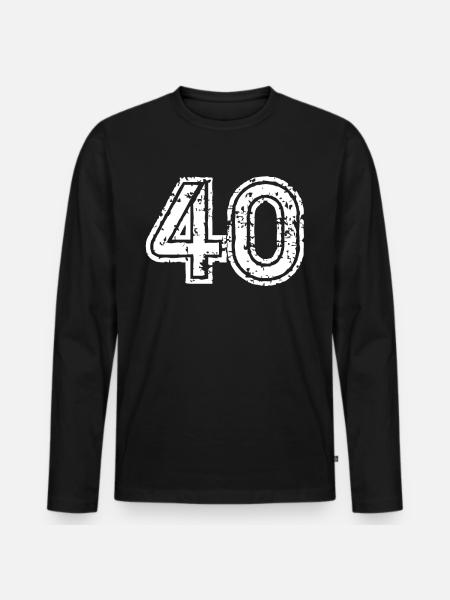 40 Nombre - T-shirt manches longues Premium bio Homme - noir