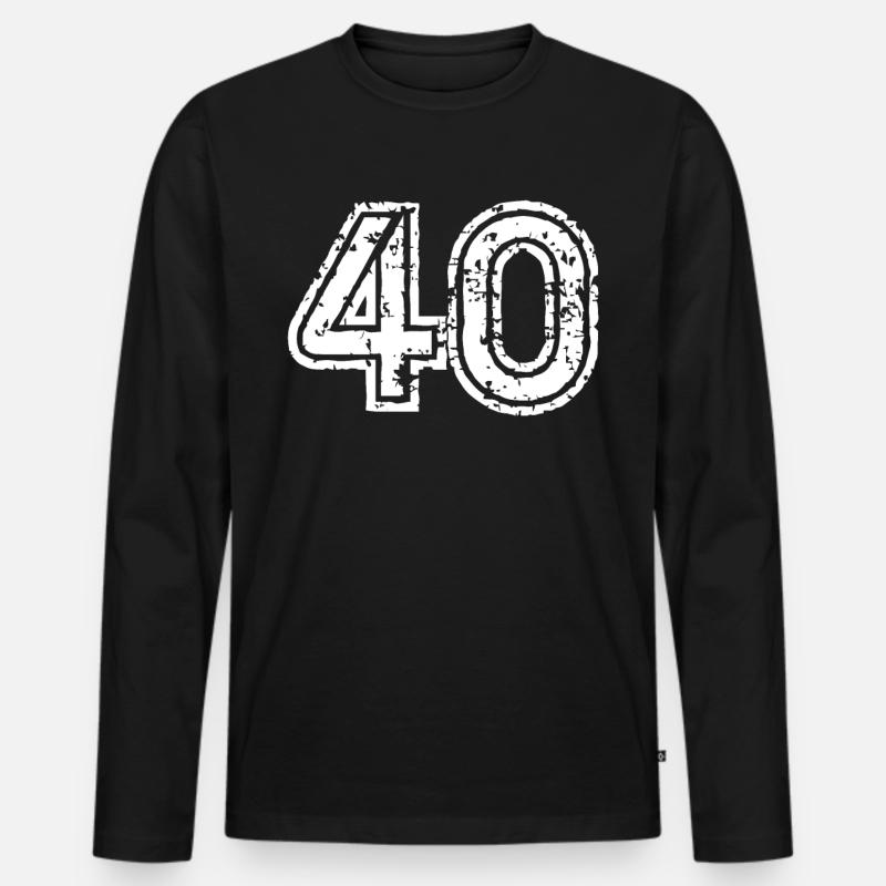 40 Zahl - Männer Premium Bio Langarmshirt - Schwarz