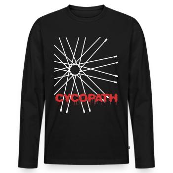 Funny bike motif with spoke - Men's Premium Organic Long Sleeve Shirt - black - Front - Nico (187cm)