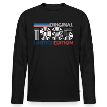 35 birthday 1985 - Men's Premium Organic Long Sleeve Shirt - black - Front - Nico (187cm)