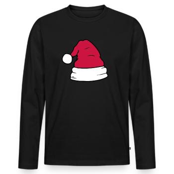 Santa hat - Men's Premium Organic Long Sleeve Shirt - black - Front - Nico (187cm)
