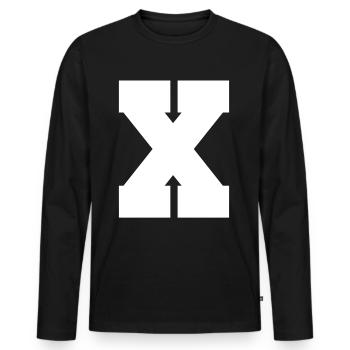 Lettre X - T-shirt manches longues Premium bio Homme - noir - Devant - Nico (187cm)