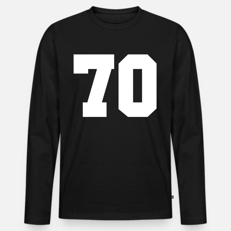 70 - Männer Premium Bio Langarmshirt - Schwarz