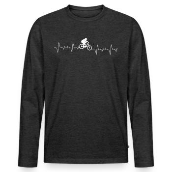 Lustiges Fahrrad Motiv - Männer Premium Bio Langarmshirt - Anthrazit meliert - Vorne - Nico (187cm)