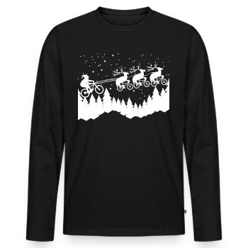 Fahrrad Weihnachten - Männer Premium Bio Langarmshirt - Schwarz - Vorne - Nico (187cm)