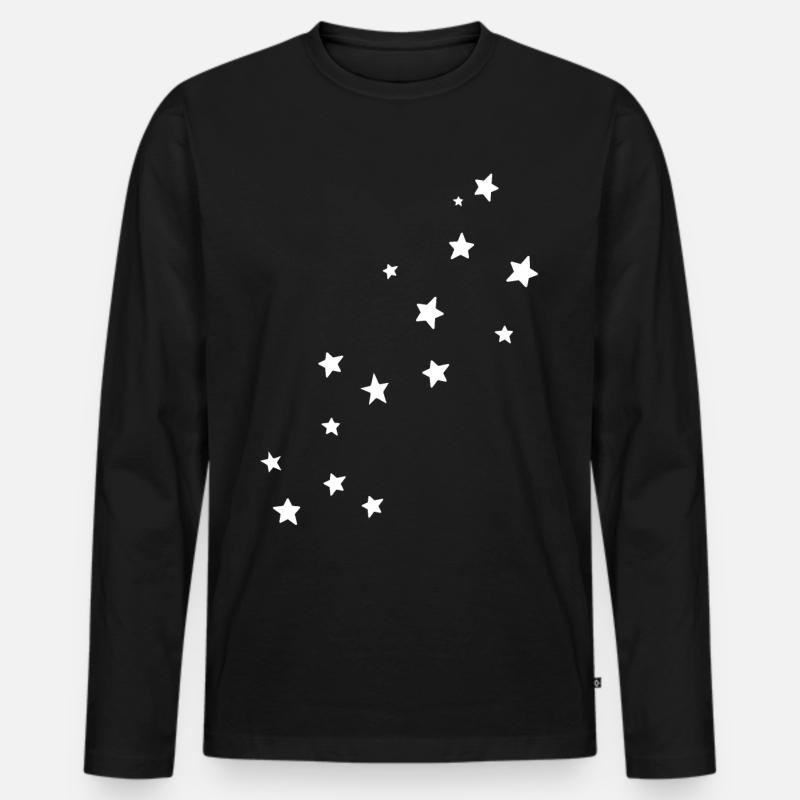 Stern - Männer Premium Bio Langarmshirt - Schwarz