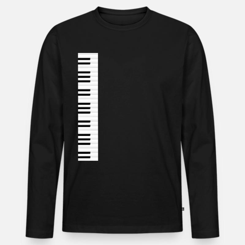 Klavier - Männer Premium Bio Langarmshirt - Schwarz