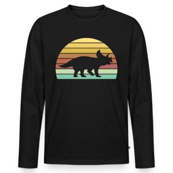 Triceratops - Men's Premium Organic Long Sleeve Shirt - black - Front - Nico (187cm)