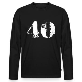 40 numéro - T-shirt manches longues Premium bio Homme - noir - Devant - Nico (187cm)
