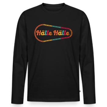 Hätte, hätte Fahrradkette - Männer Premium Bio Langarmshirt - Schwarz - Vorne - Nico (187cm)