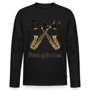 Saxophone Musiker - Männer Premium Bio Langarmshirt - Schwarz - Vorne - Nico (187cm)