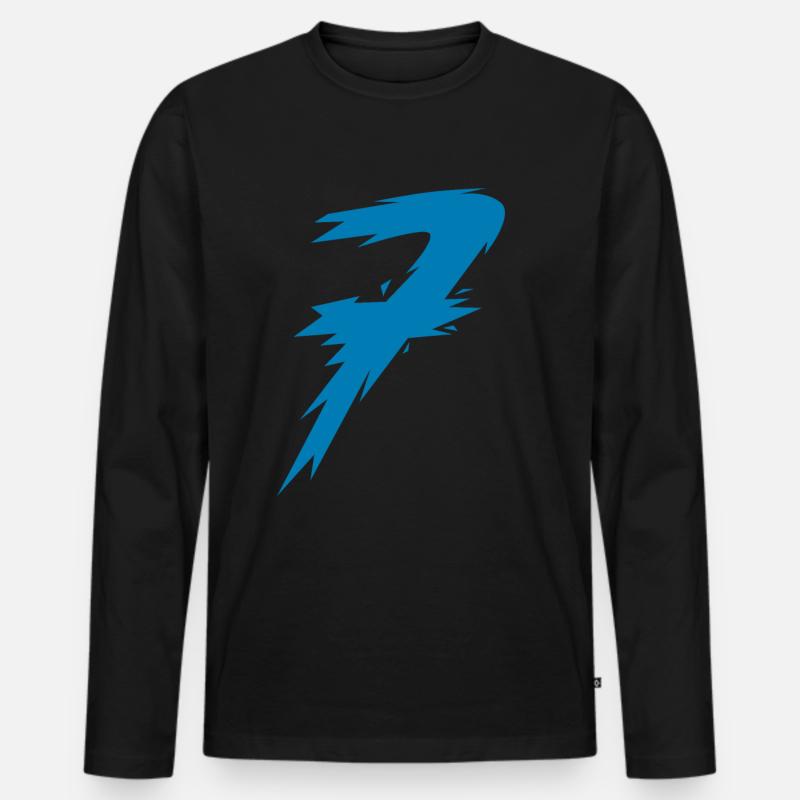 Zahl - Männer Premium Bio Langarmshirt - Schwarz
