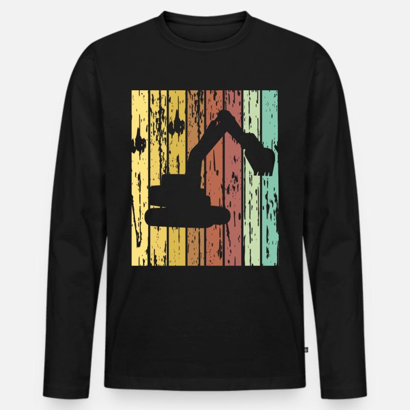 Bagger Kinder - Männer Premium Bio Langarmshirt - Schwarz