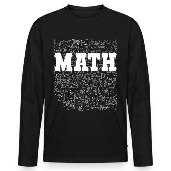Mathe lustige Sprüche - Männer Premium Bio Langarmshirt - Schwarz - Vorne - Nico (187cm)