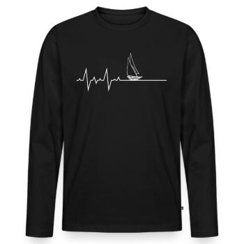 Voilier - T-shirt manches longues Premium bio Homme - noir - Devant - Nico (187cm)