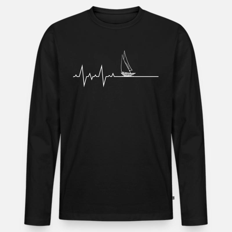Segelboot - Männer Premium Bio Langarmshirt - Schwarz