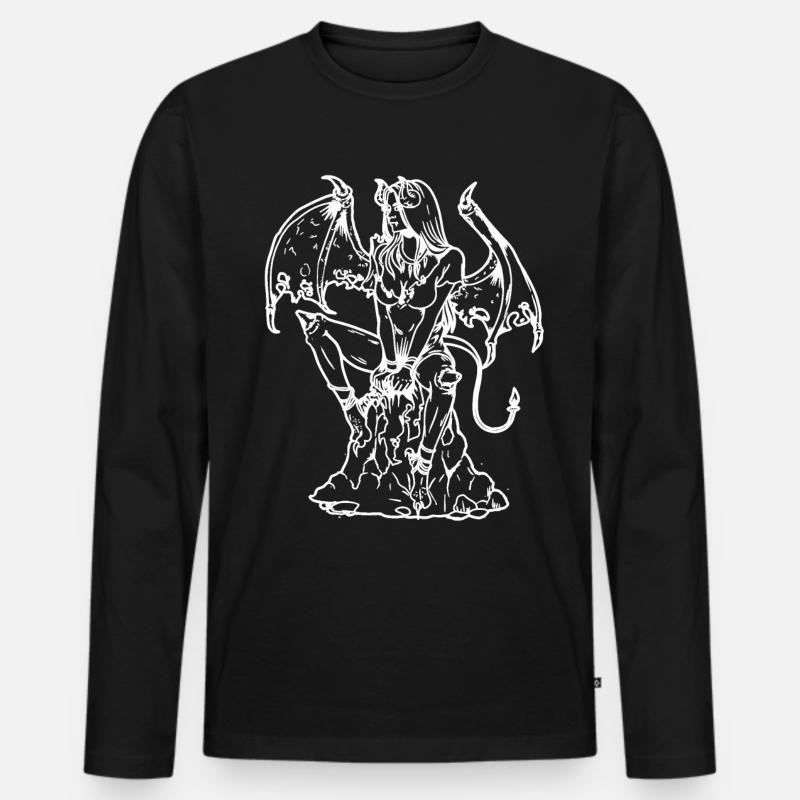 Demon Satan Devil Devil Hell Devil Woman Dark Men's Premium Organic Long Sleeve Shirt