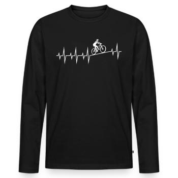Vélo ECG - T-shirt manches longues Premium bio Homme - noir - Devant - Nico (187cm)