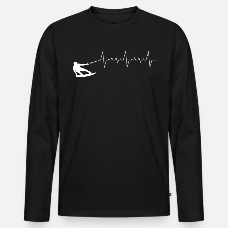Wakeboard - Männer Premium Bio Langarmshirt - Schwarz