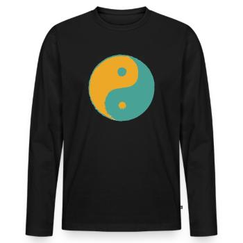 Tai Chi Chuan Yin Yang - Men's Premium Organic Long Sleeve Shirt - black - Front - Nico (187cm)