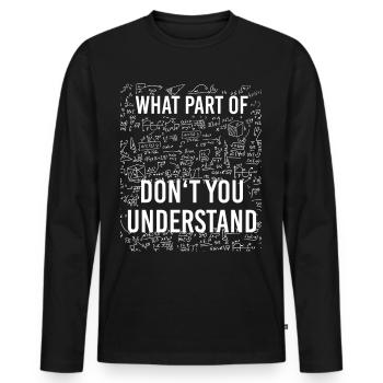 Funny Math Motif - Men's Premium Organic Long Sleeve Shirt - black - Front - Nico (187cm)