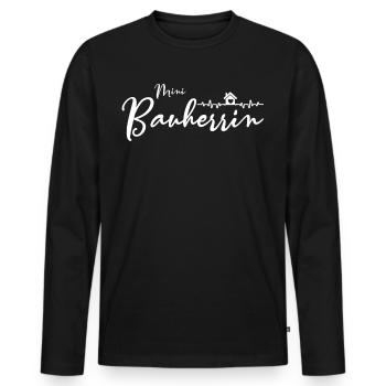 Bauherrin Lustig - Männer Premium Bio Langarmshirt - Schwarz - Vorne - Nico (187cm)