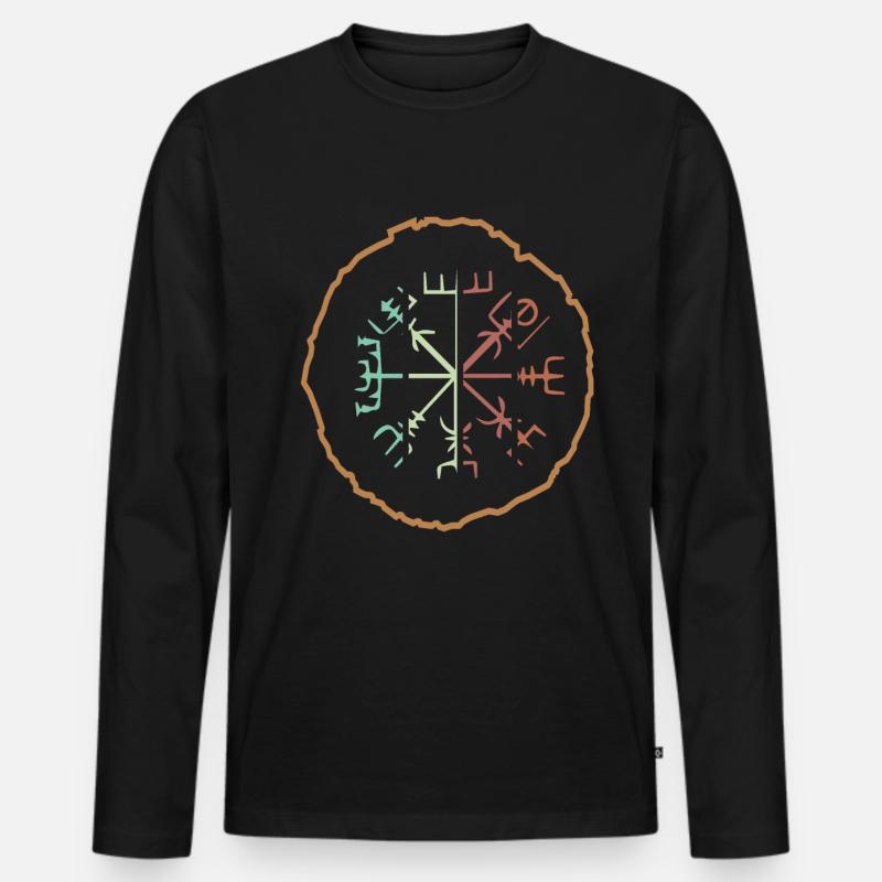 Wikinger Symbol - Männer Premium Bio Langarmshirt - Schwarz