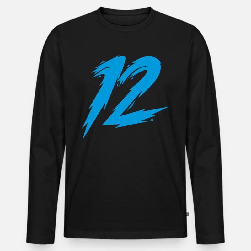 12 - Männer Premium Bio Langarmshirt - Schwarz