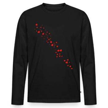 Coeur - T-shirt manches longues Premium bio Homme - noir - Devant - Nico (187cm)