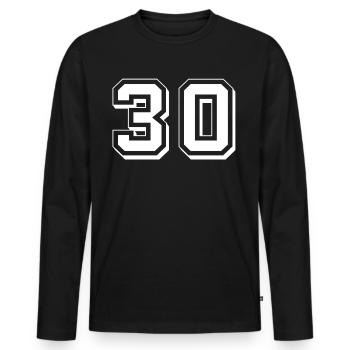 Point 30 - T-shirt manches longues Premium bio Homme - noir - Devant - Nico (187cm)