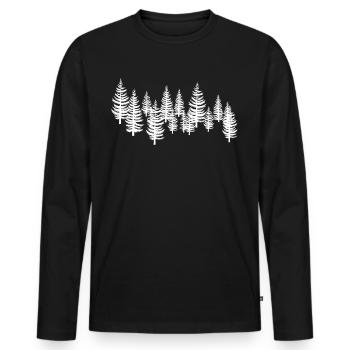 Arbre blanc -arbres - T-shirt manches longues Premium bio Homme - noir - Devant - Nico (187cm)