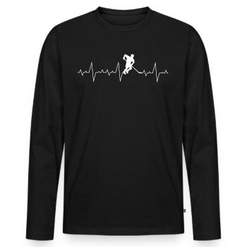 Ich liebes Eis Hockey - Männer Premium Bio Langarmshirt - Schwarz - Vorne - Nico (187cm)