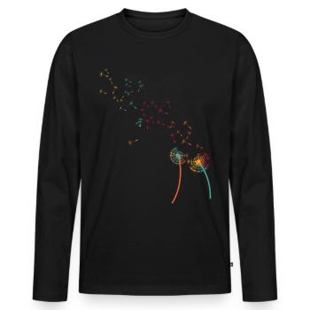 Pusteblume à l’herbe - T-shirt manches longues Premium bio Homme - noir - Devant - Nico (187cm)