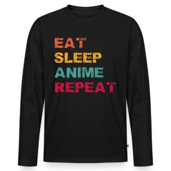 Anime - Männer Premium Bio Langarmshirt - Schwarz - Vorne - Nico (187cm)