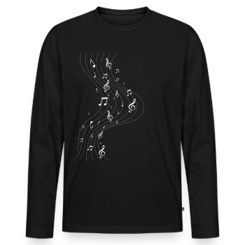 Musik Notenschlüssel Symbol - Männer Premium Bio Langarmshirt - Schwarz - Vorne - Nico (187cm)