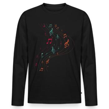 Vintage Musik Symbol - Männer Premium Bio Langarmshirt - Schwarz - Vorne - Nico (187cm)