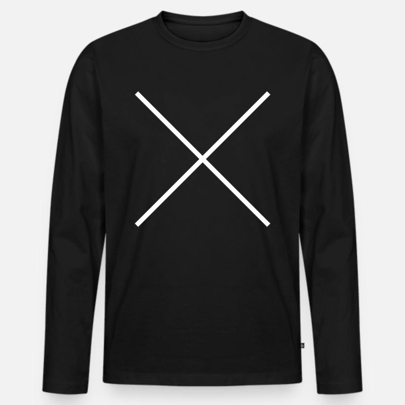 X - Männer Premium Bio Langarmshirt - Schwarz