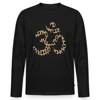 Mantra Chakra Yoga - Männer Premium Bio Langarmshirt - Schwarz - Vorne - Nico (187cm)
