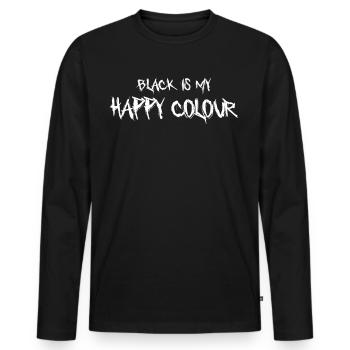 Schwarz ist meine Lieblingsfarbe - Männer Premium Bio Langarmshirt - Schwarz - Vorne - Nico (187cm)