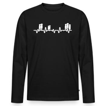 Herzschlag Erdmännchen - Männer Premium Bio Langarmshirt - Schwarz - Vorne - Nico (187cm)