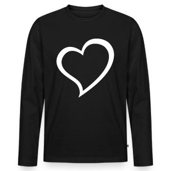 Coeur - T-shirt manches longues Premium bio Homme - noir - Devant - Nico (187cm)