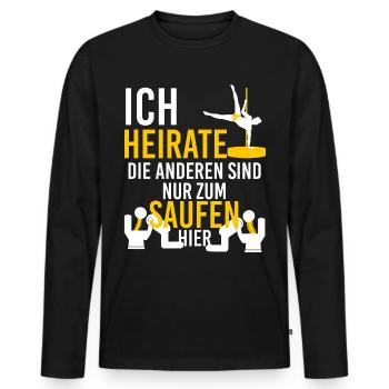 bachelor party - Men's Premium Organic Long Sleeve Shirt - black - Front - Nico (187cm)