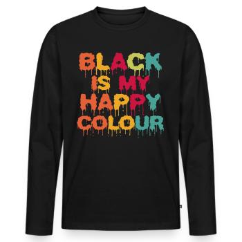 Des phrases drôles - T-shirt manches longues Premium bio Homme - noir - Devant - Nico (187cm)
