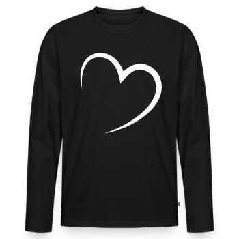 heart - Men's Premium Organic Long Sleeve Shirt - black - Front - Nico (187cm)