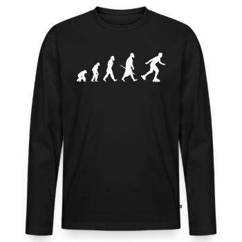 Evolution of roller blade - Männer Premium Bio Langarmshirt - Schwarz - Vorne - Nico (187cm)