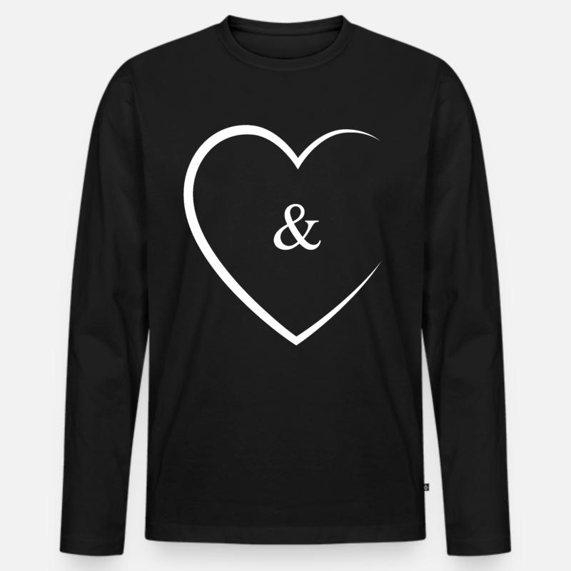 & und Zeichen Hochzeit - Männer Premium Bio Langarmshirt - Schwarz